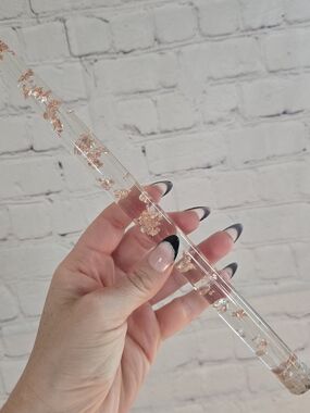 Vintage‎ Midcentury Lucite Candle with Copper Flakes Inside